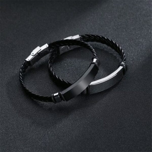 Skym – Midnight Weave Svart & Silverflätat Armband