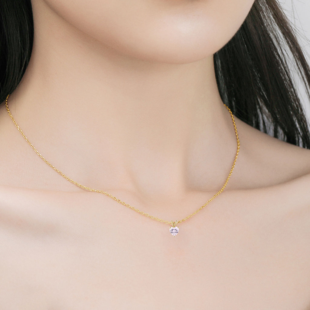 Rosé – Blush Heart Halsband med Rosa Diamant